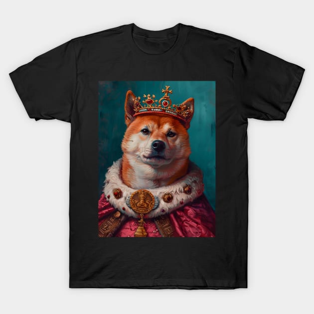 Shiba Inu The King T-Shirt by AestheticsArt81